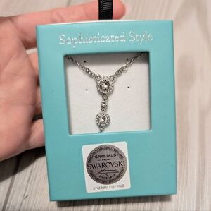 Sophisticated Style Swarovski Drop Necklace Diamond Like